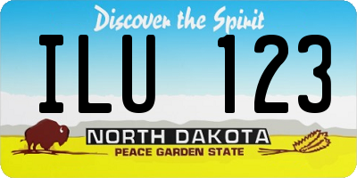 ND license plate ILU123