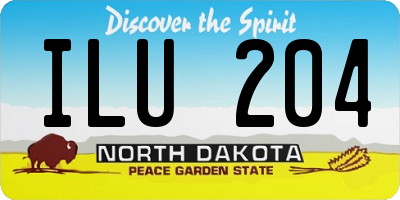 ND license plate ILU204