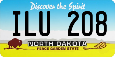 ND license plate ILU208