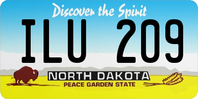 ND license plate ILU209