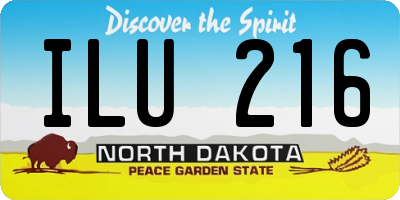 ND license plate ILU216
