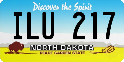 ND license plate ILU217