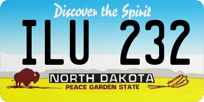 ND license plate ILU232