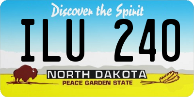 ND license plate ILU240
