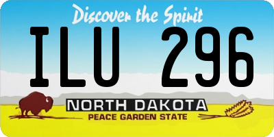 ND license plate ILU296