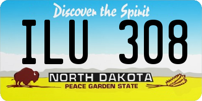 ND license plate ILU308