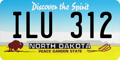 ND license plate ILU312