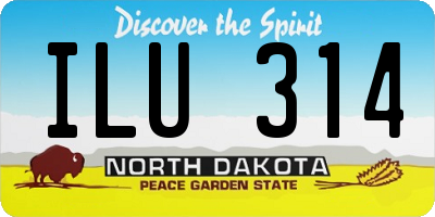 ND license plate ILU314