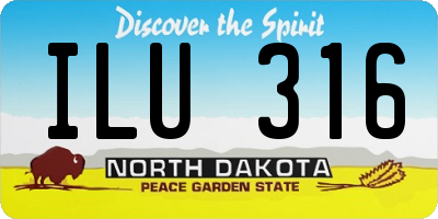 ND license plate ILU316