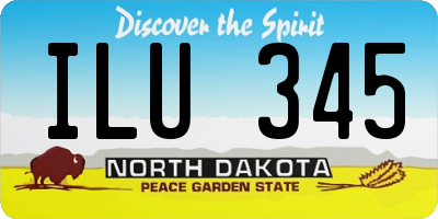 ND license plate ILU345