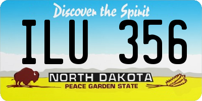 ND license plate ILU356