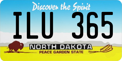 ND license plate ILU365