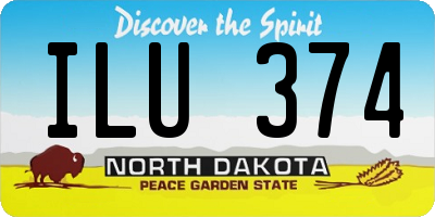 ND license plate ILU374