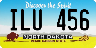 ND license plate ILU456