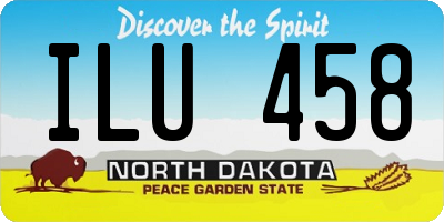 ND license plate ILU458