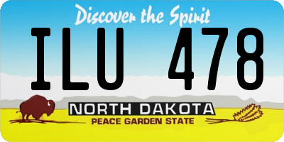 ND license plate ILU478