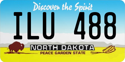 ND license plate ILU488