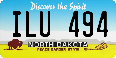 ND license plate ILU494