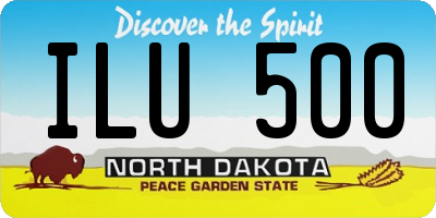 ND license plate ILU500