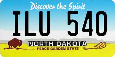 ND license plate ILU540