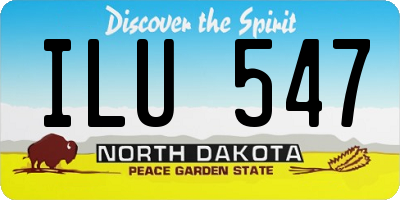 ND license plate ILU547