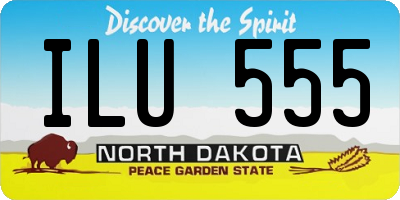 ND license plate ILU555