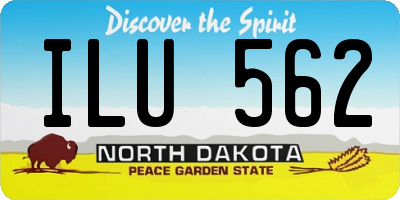 ND license plate ILU562