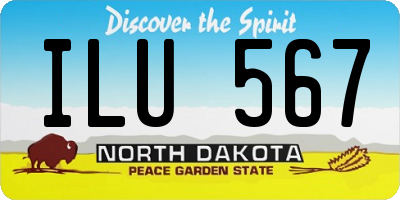 ND license plate ILU567