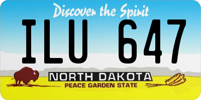 ND license plate ILU647