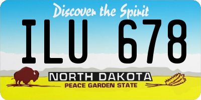 ND license plate ILU678
