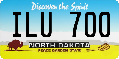 ND license plate ILU700