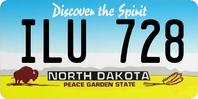 ND license plate ILU728