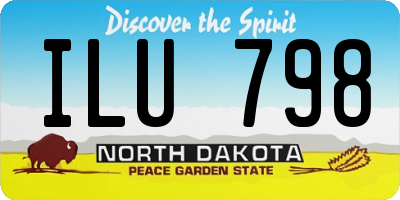 ND license plate ILU798