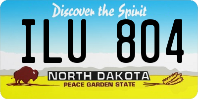 ND license plate ILU804