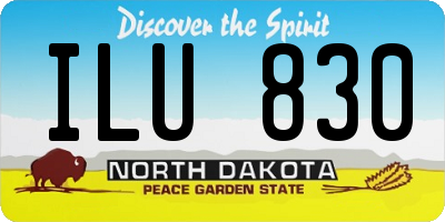 ND license plate ILU830