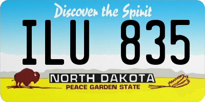 ND license plate ILU835
