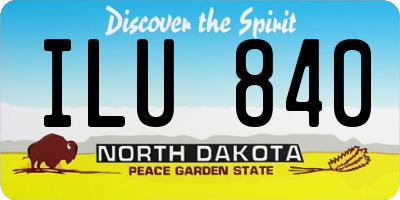 ND license plate ILU840