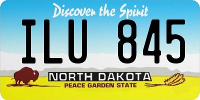 ND license plate ILU845