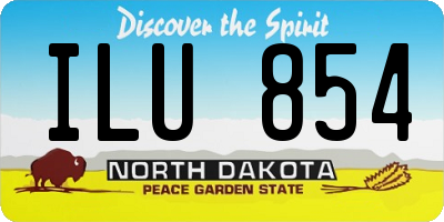 ND license plate ILU854