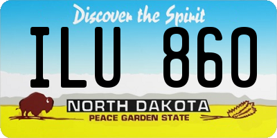 ND license plate ILU860