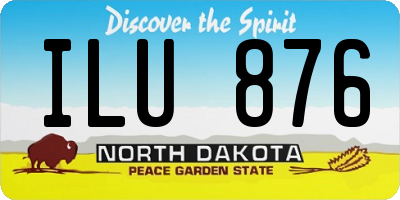 ND license plate ILU876