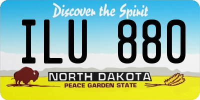 ND license plate ILU880