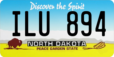 ND license plate ILU894