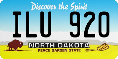 ND license plate ILU920