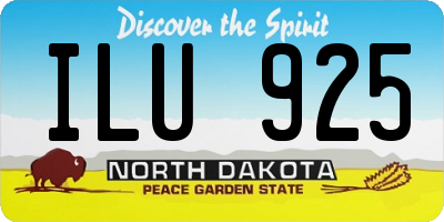 ND license plate ILU925