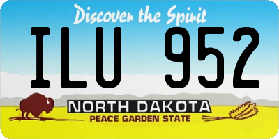 ND license plate ILU952