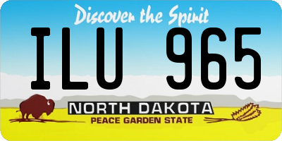 ND license plate ILU965