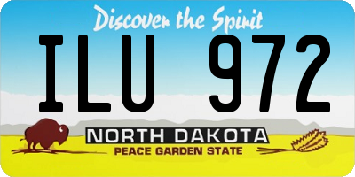 ND license plate ILU972
