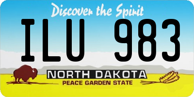 ND license plate ILU983