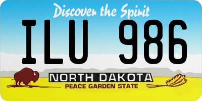 ND license plate ILU986